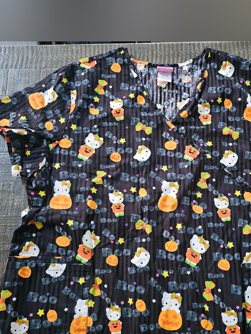 Hello Kitty Sanrio Halloween Nurse Medical Scrub Top Blouse 3XL
